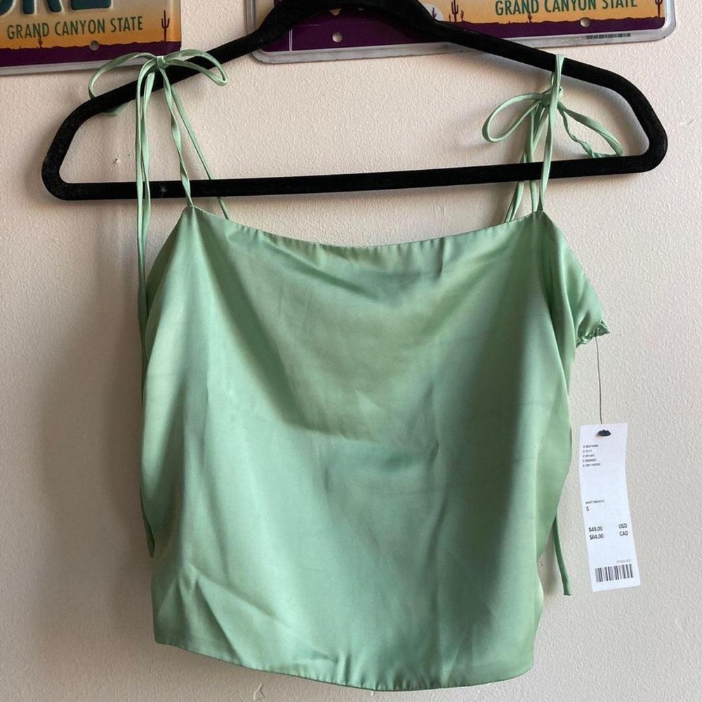 Urban Outfitters Mint “Bella” Satin Tank Top